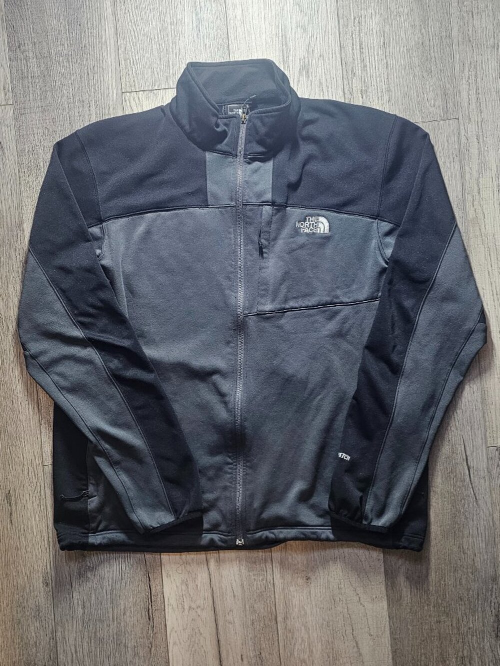 The North Face Men's TKA Stretch Full Zip Fleece Jacket Dark Gray Black Size XXL